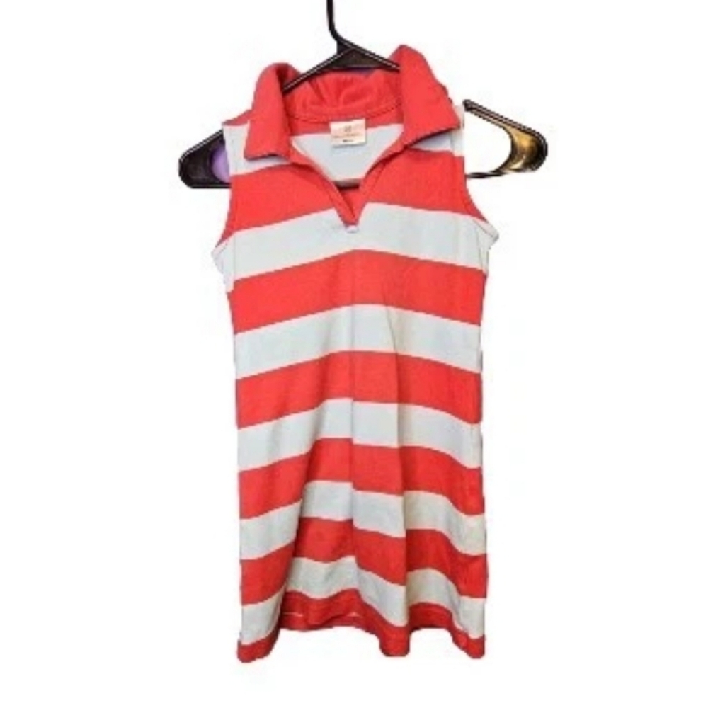 Hanna Anderson Girls Sleeveless Collared Striped Dress Size 120 (6)